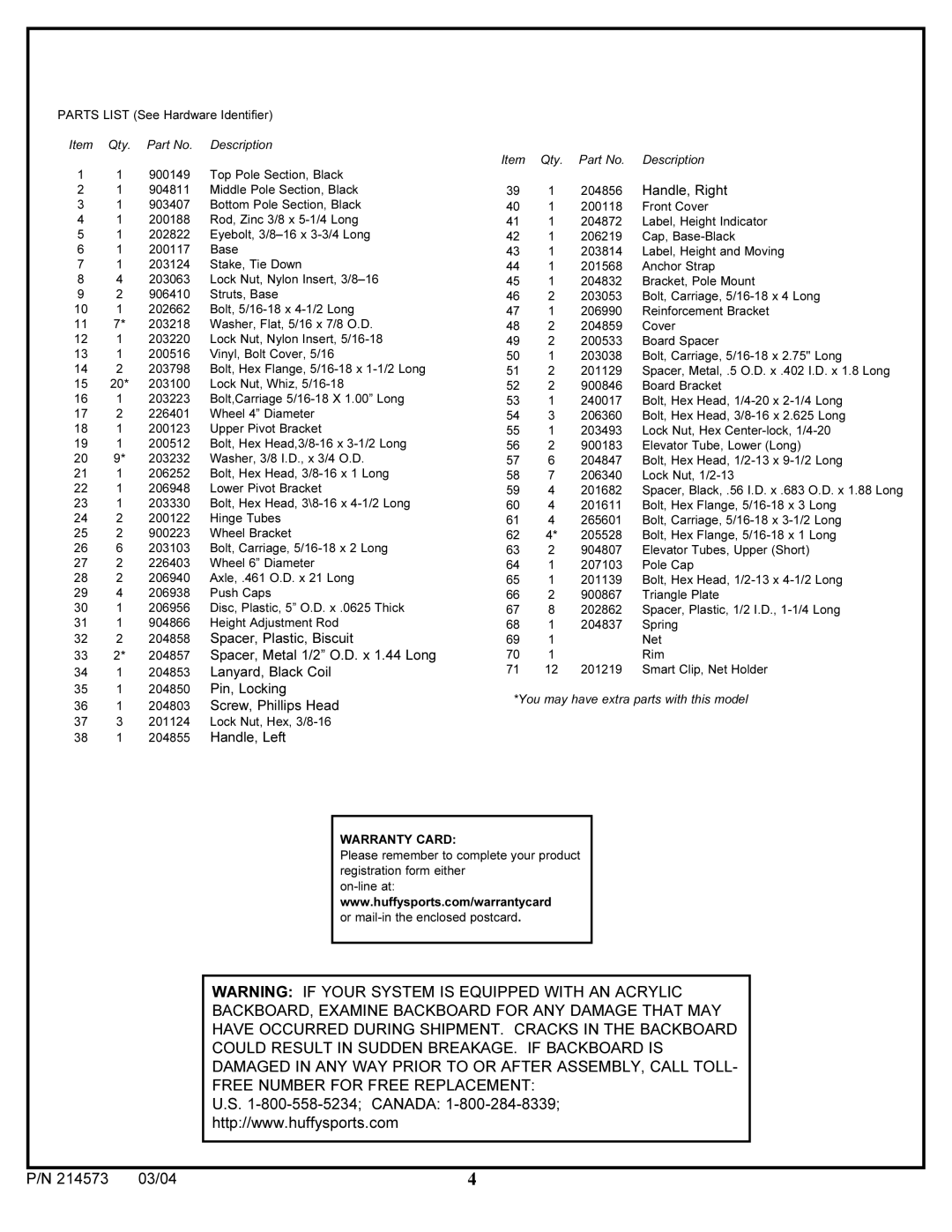 Huffy 2145731 manual Spacer, Plastic, Biscuit 