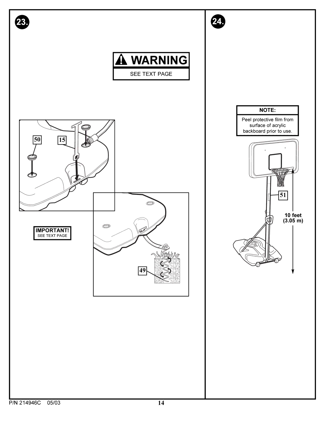 Huffy 214946C manual Feet 