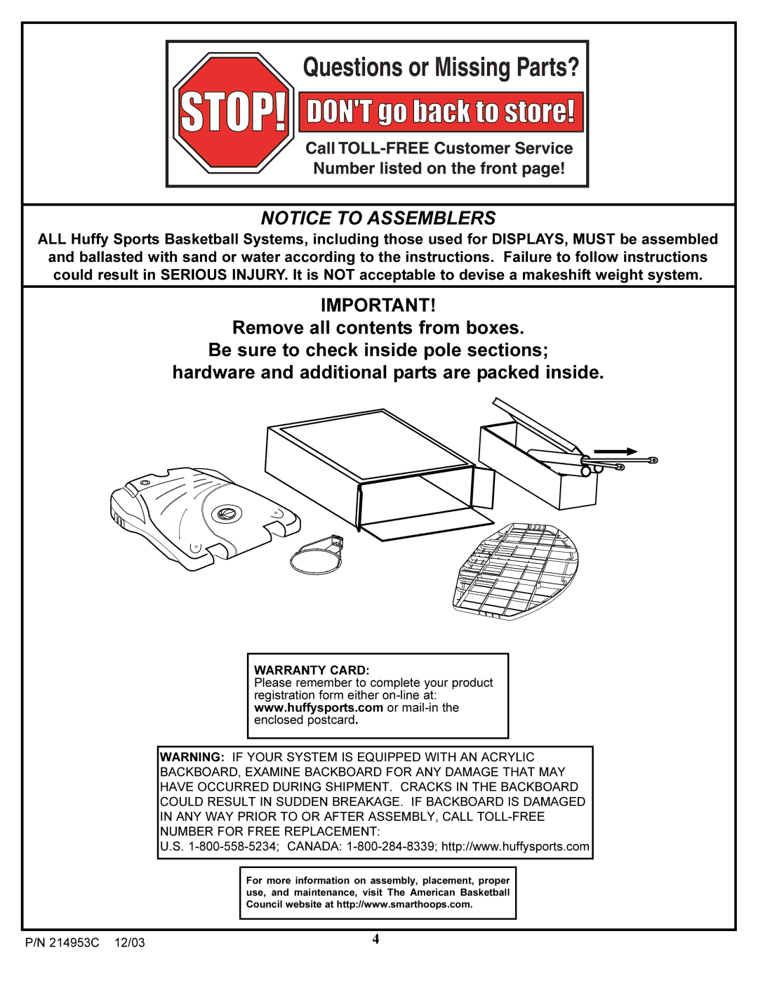 Huffy manual 214953C 12/03 