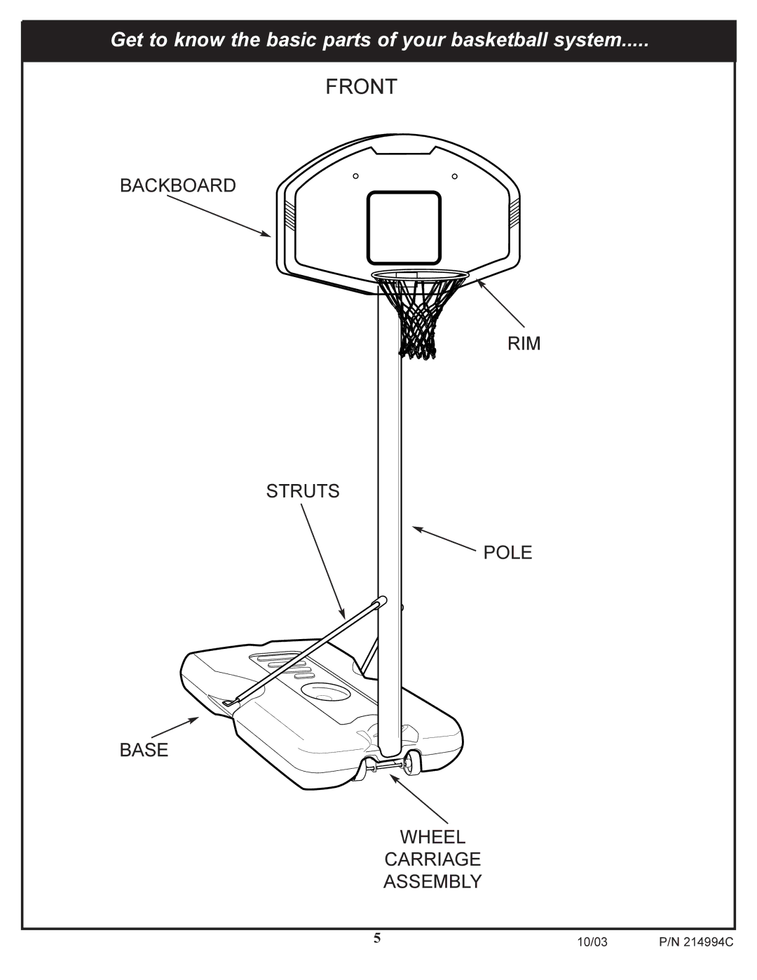 Huffy 214994C manual Front 