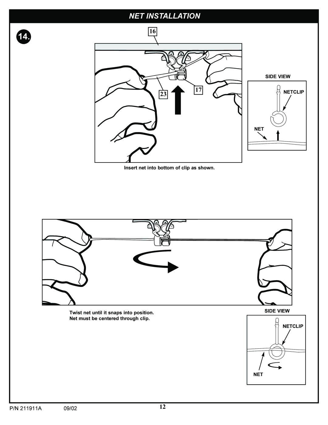 Huffy 400 manual NET Installation 