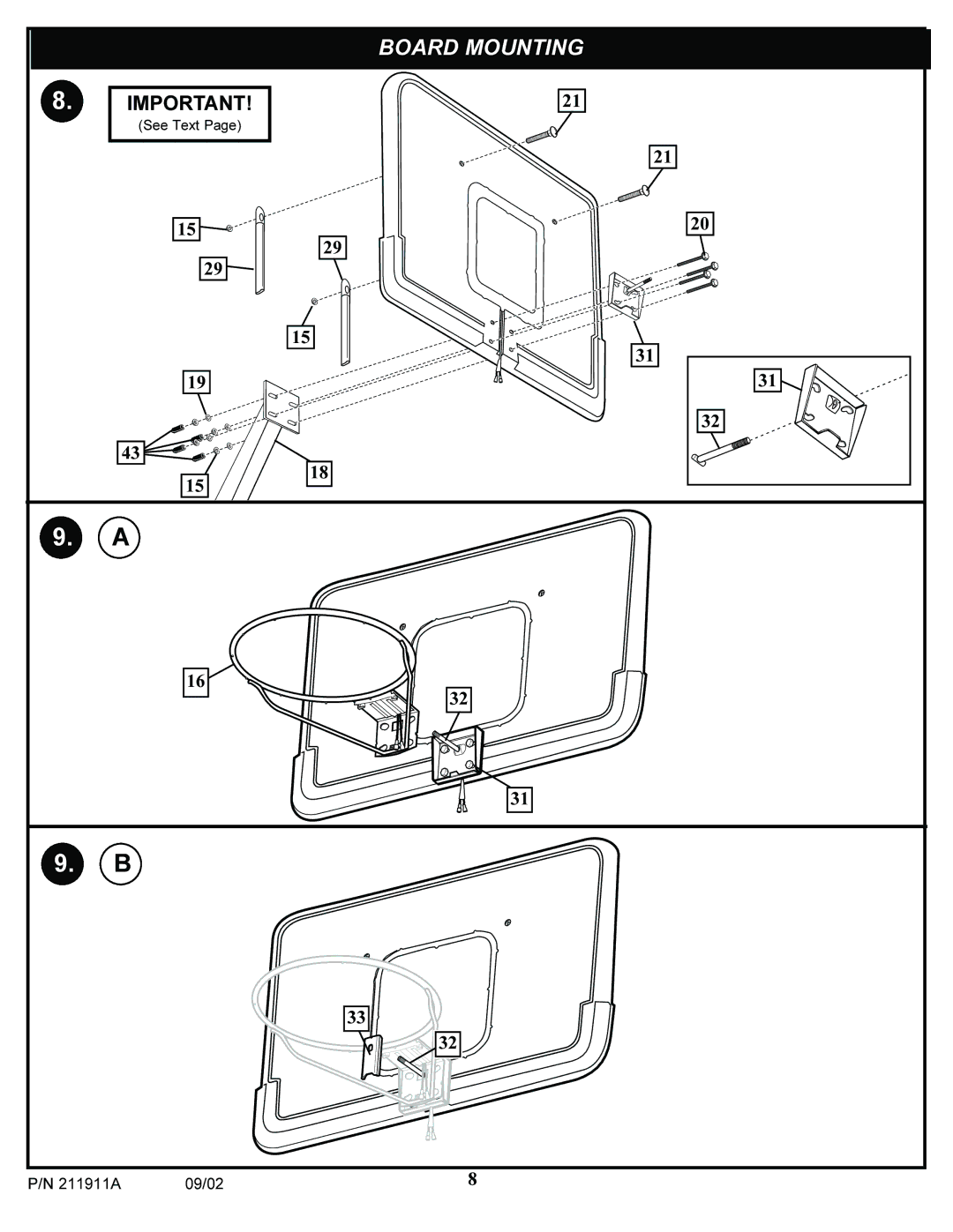 Huffy 400 manual Board Mounting 