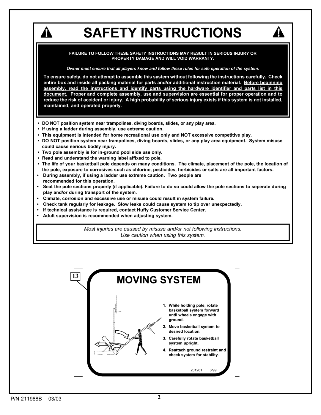 Huffy 4.24C manual Safety Instructions 