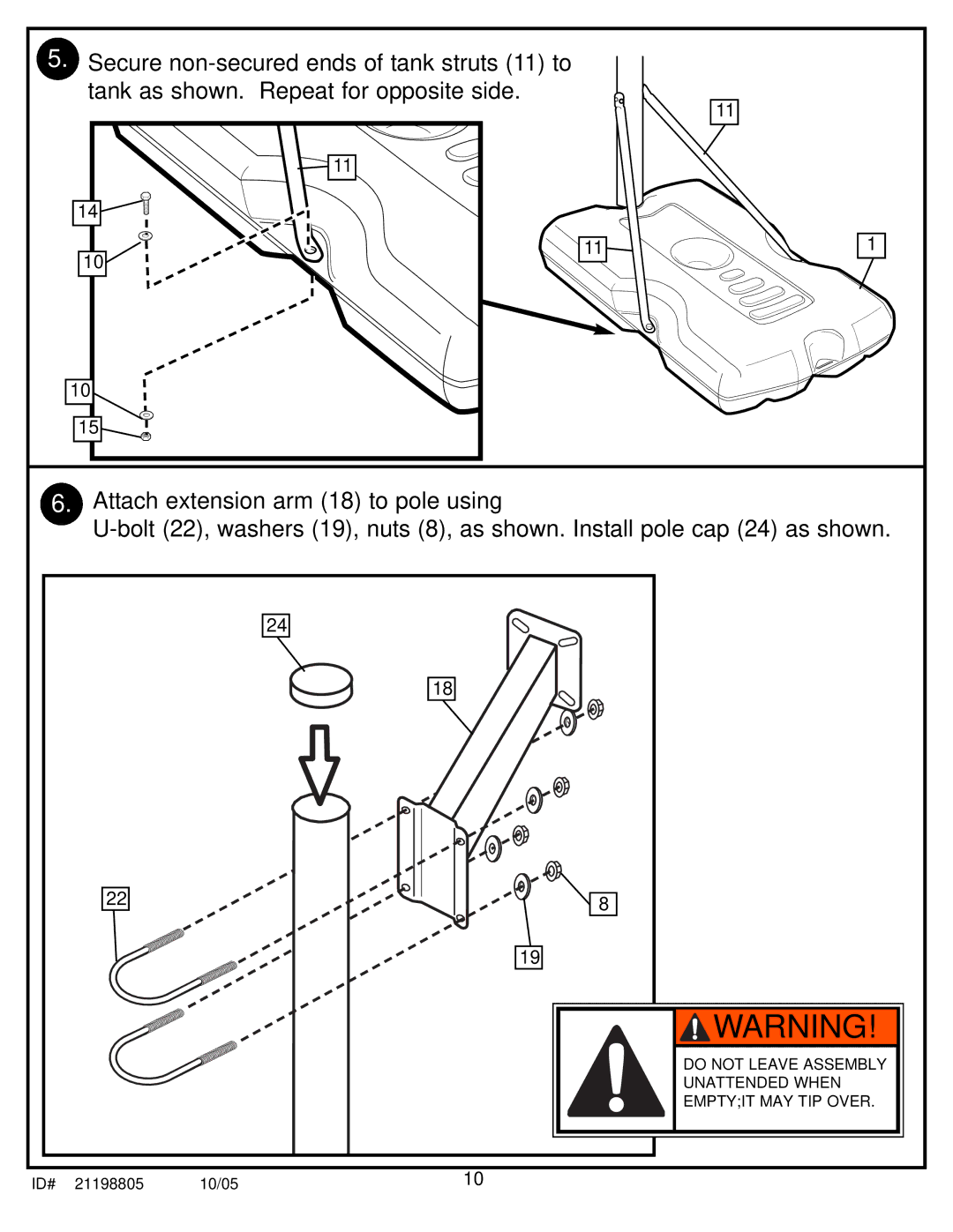 Huffy 540D manual Do not Leave Assembly 