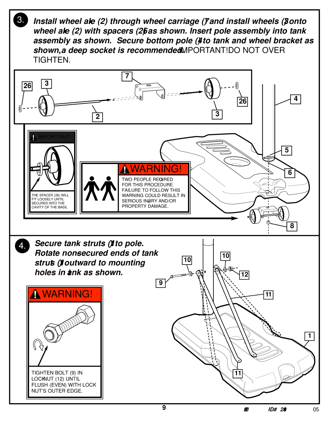 Huffy 540D manual Tighten 