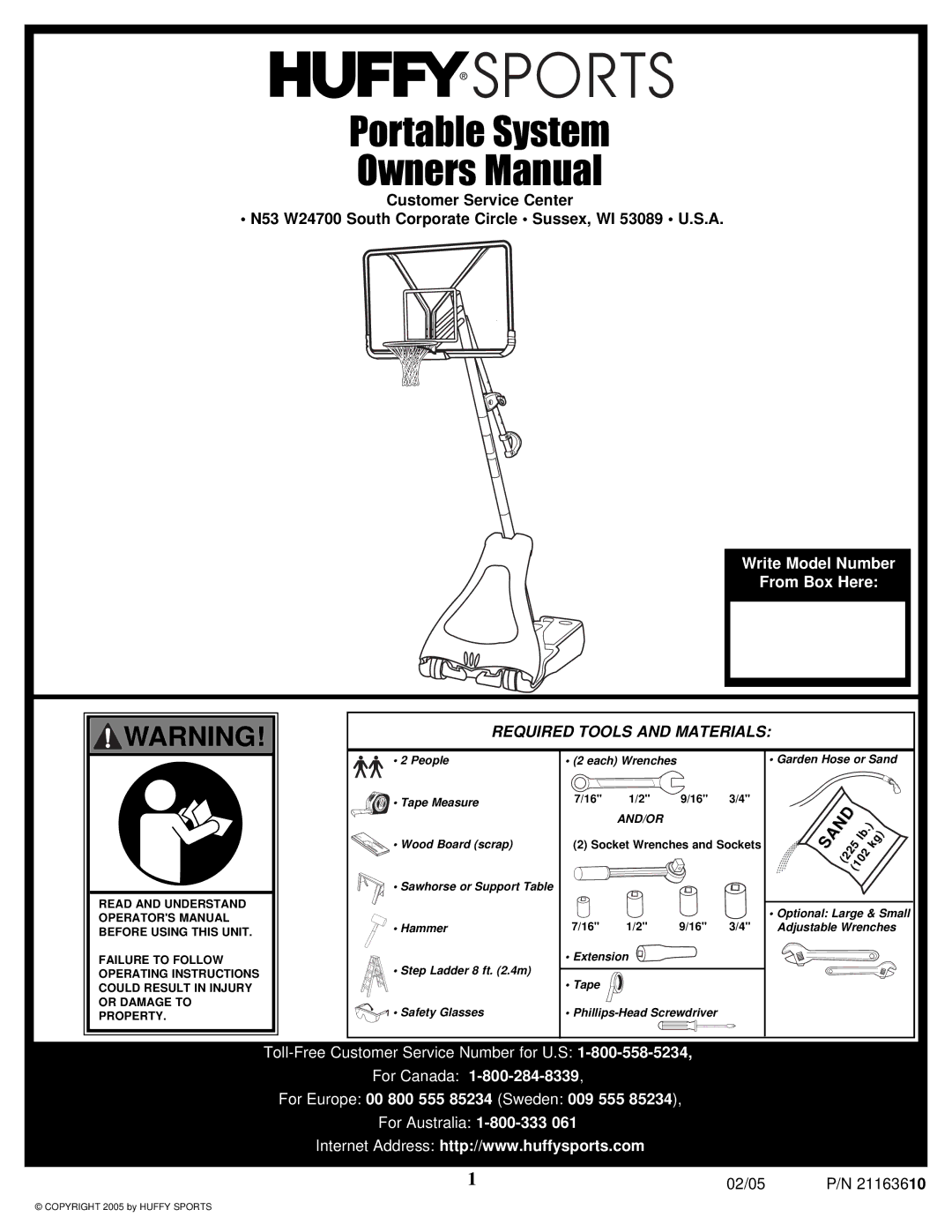 Huffy 600 manual Portable System 