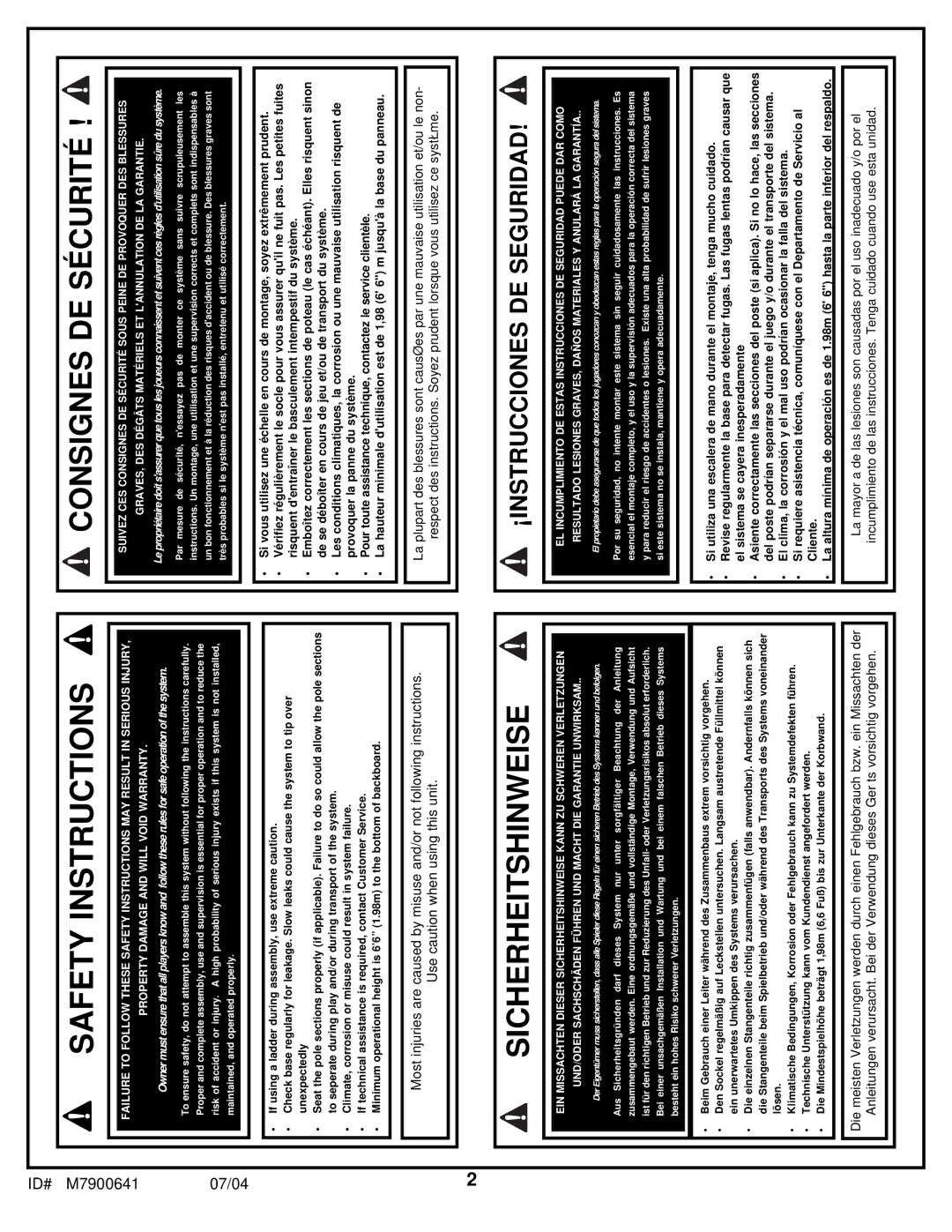 Huffy 7000MXP manual Safety Instructions 