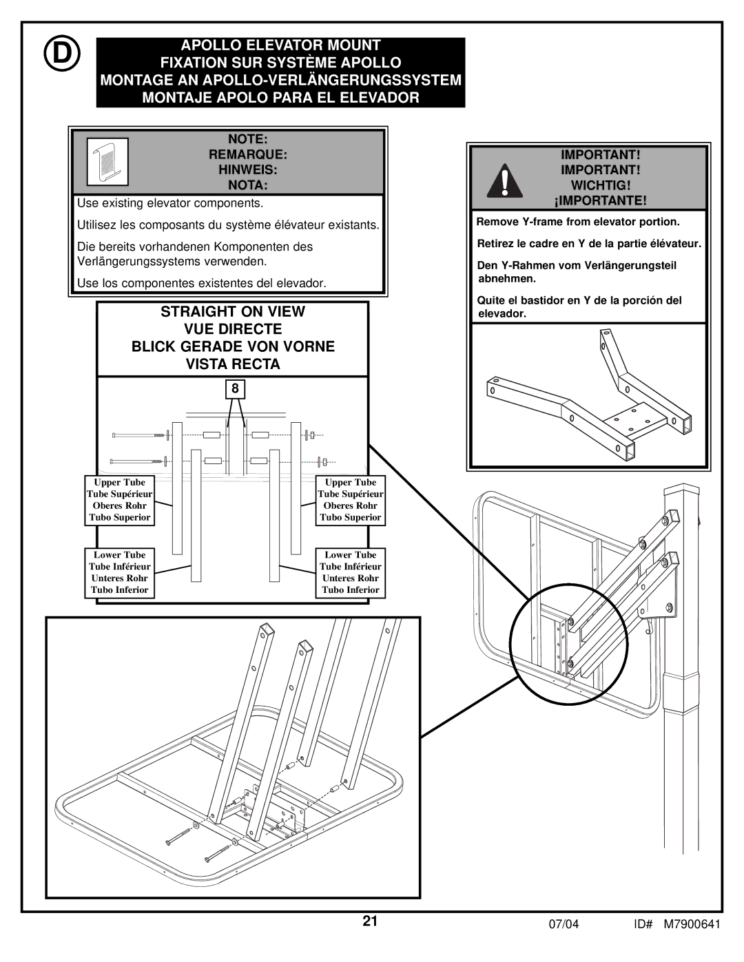 Huffy 7000MXP manual Fixation SUR Système Apollo 