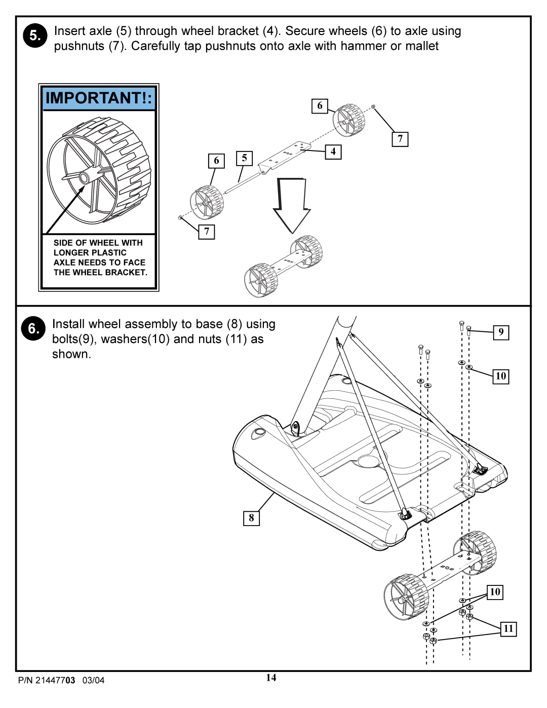 Huffy 7900 manual Install wheel assembly to base 8 using 