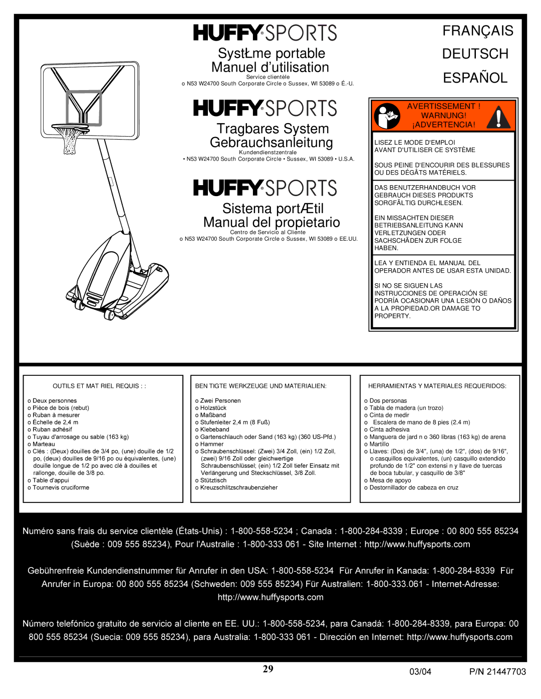 Huffy 7900 manual Français Deutsch Español 