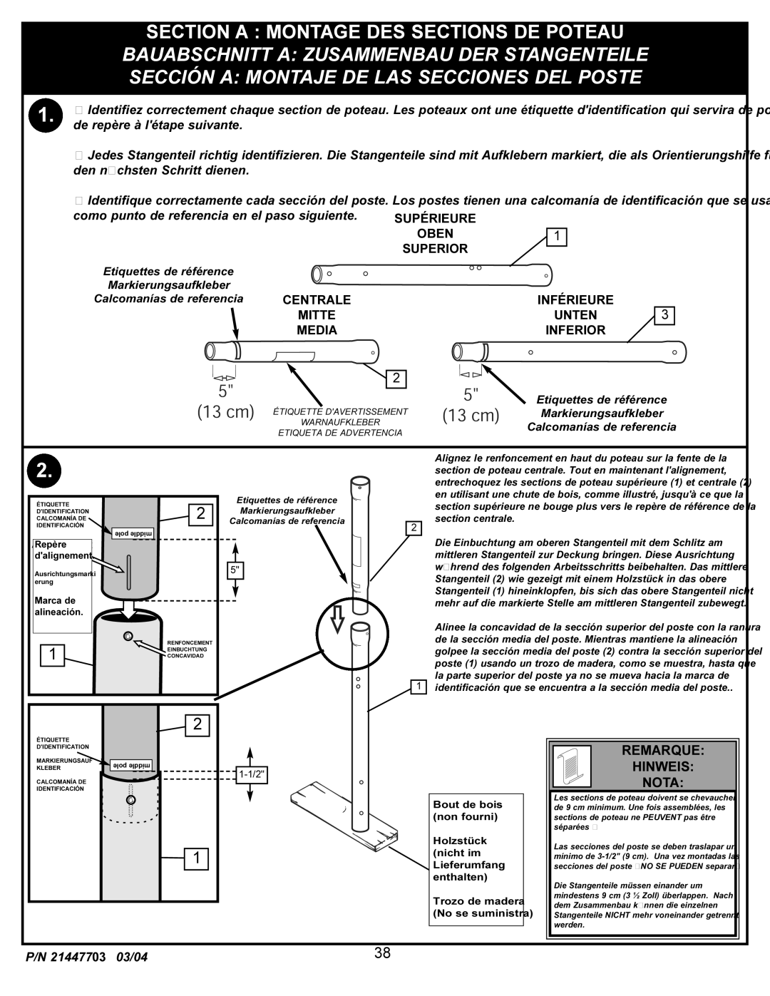 Huffy 7900 manual Remarque 