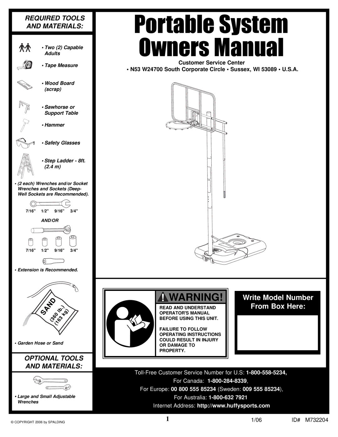 Huffy 8 manual Write Model Number From Box Here 