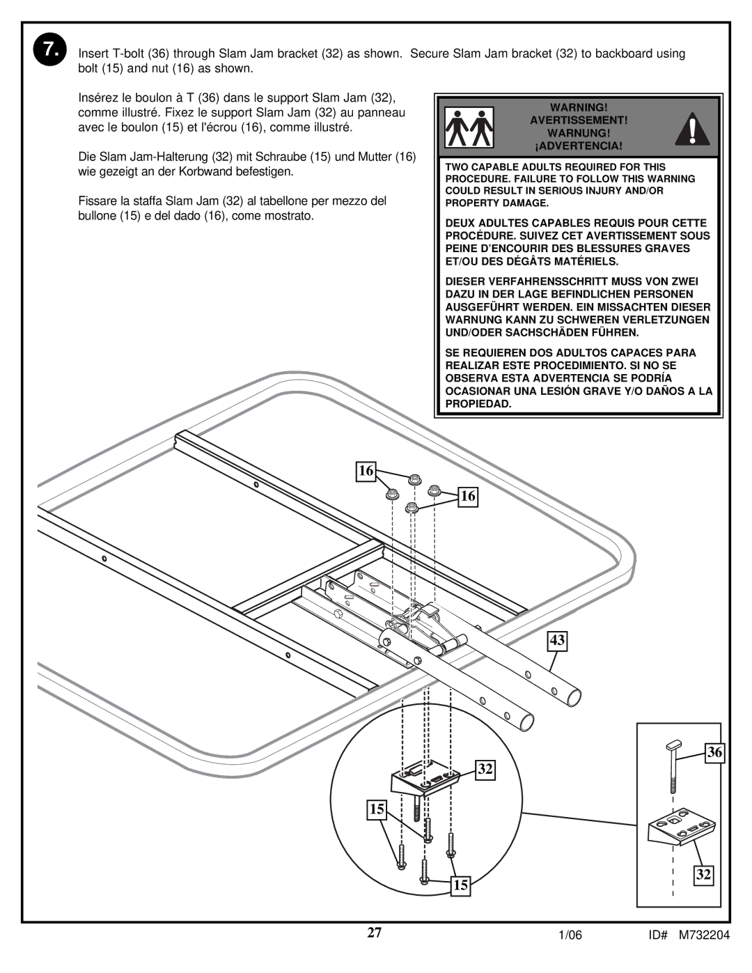 Huffy 8 manual Avertissement Warnung ¡ADVERTENCIA 