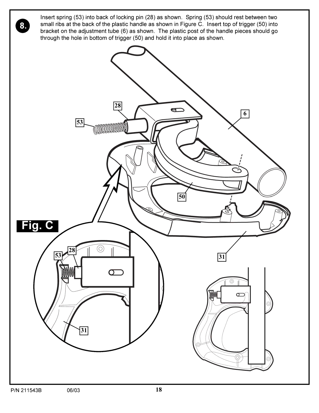 Huffy 89025 manual Fig. C 