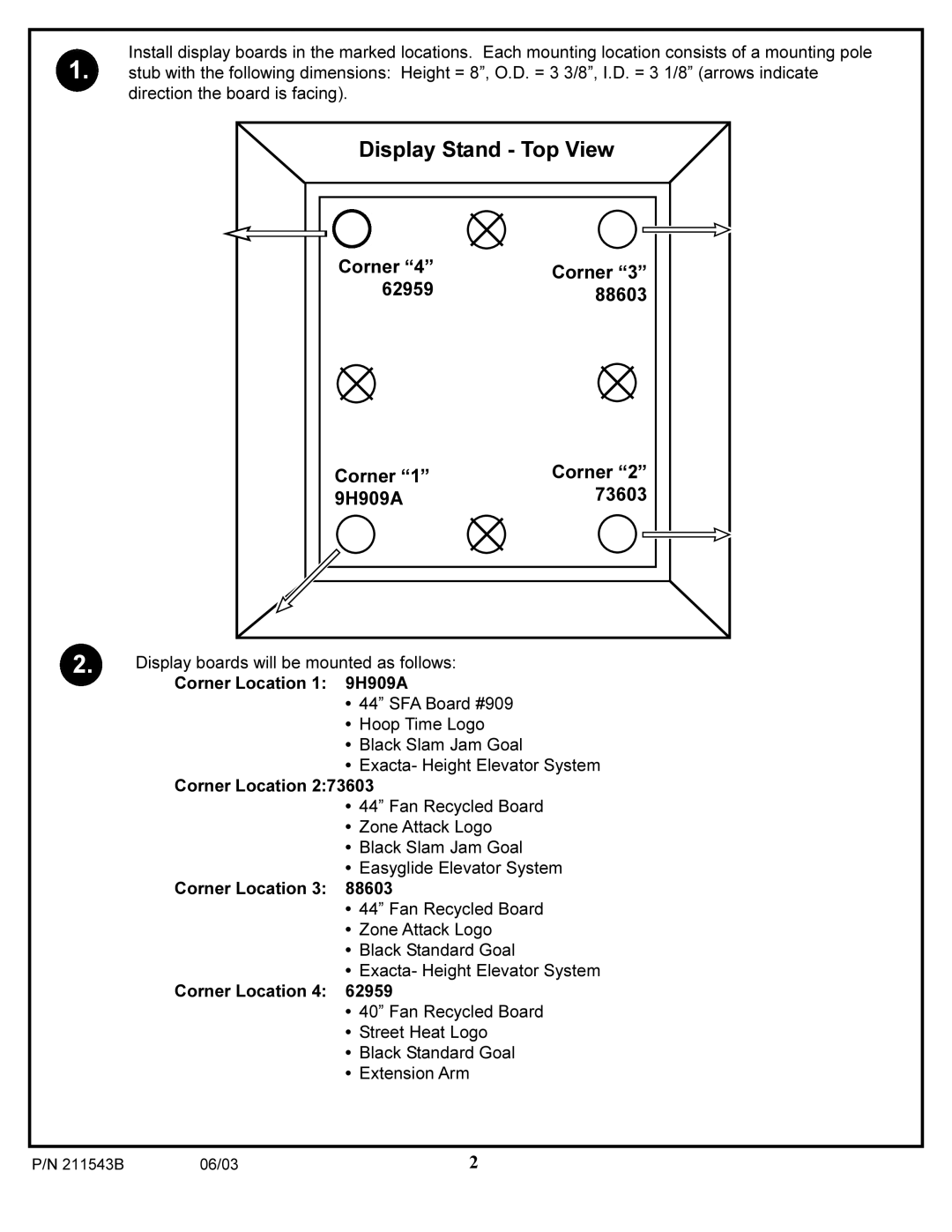 Huffy 89025 manual Display Stand Top View 