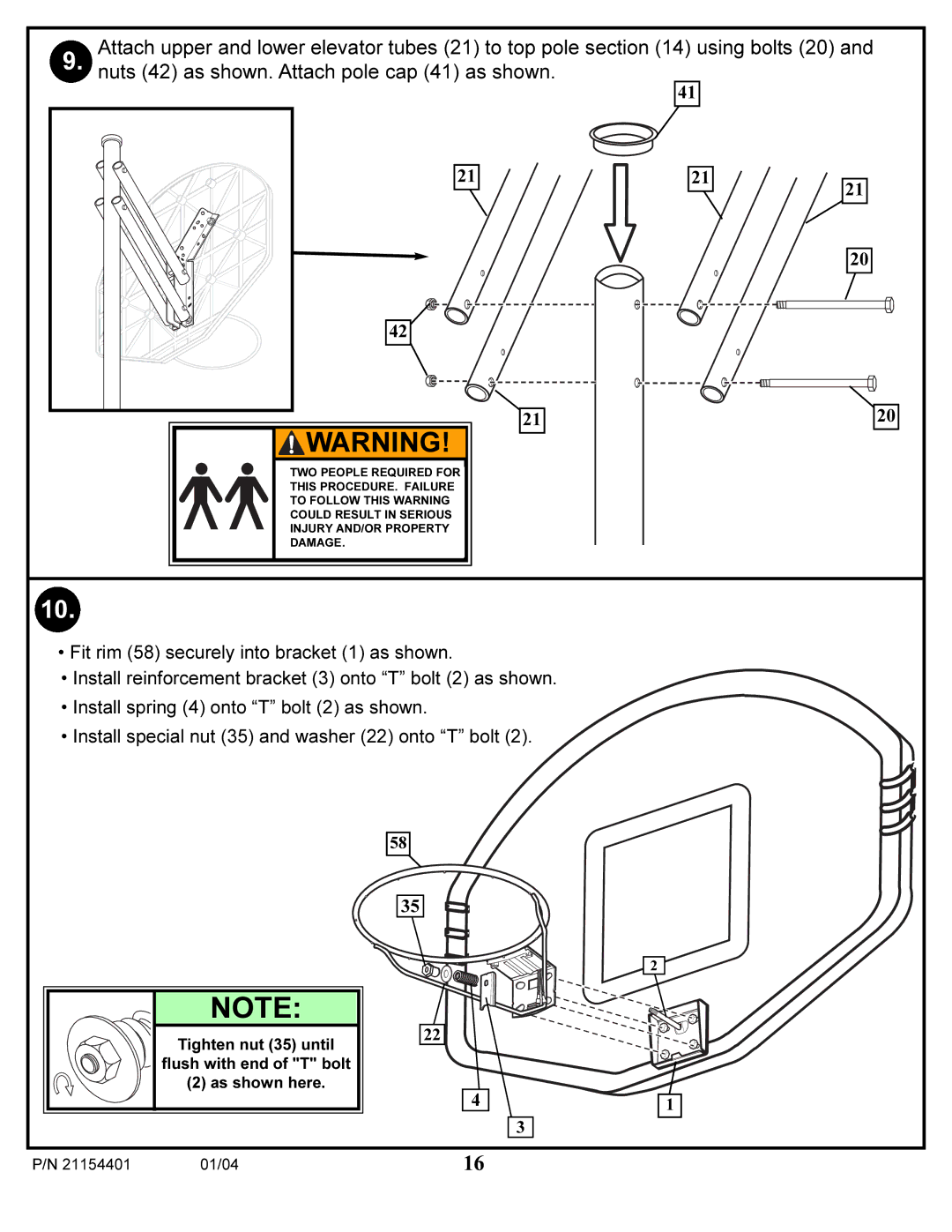 Huffy 89225 manual Tighten nut 35 until Flush with end of T bolt As shown here 