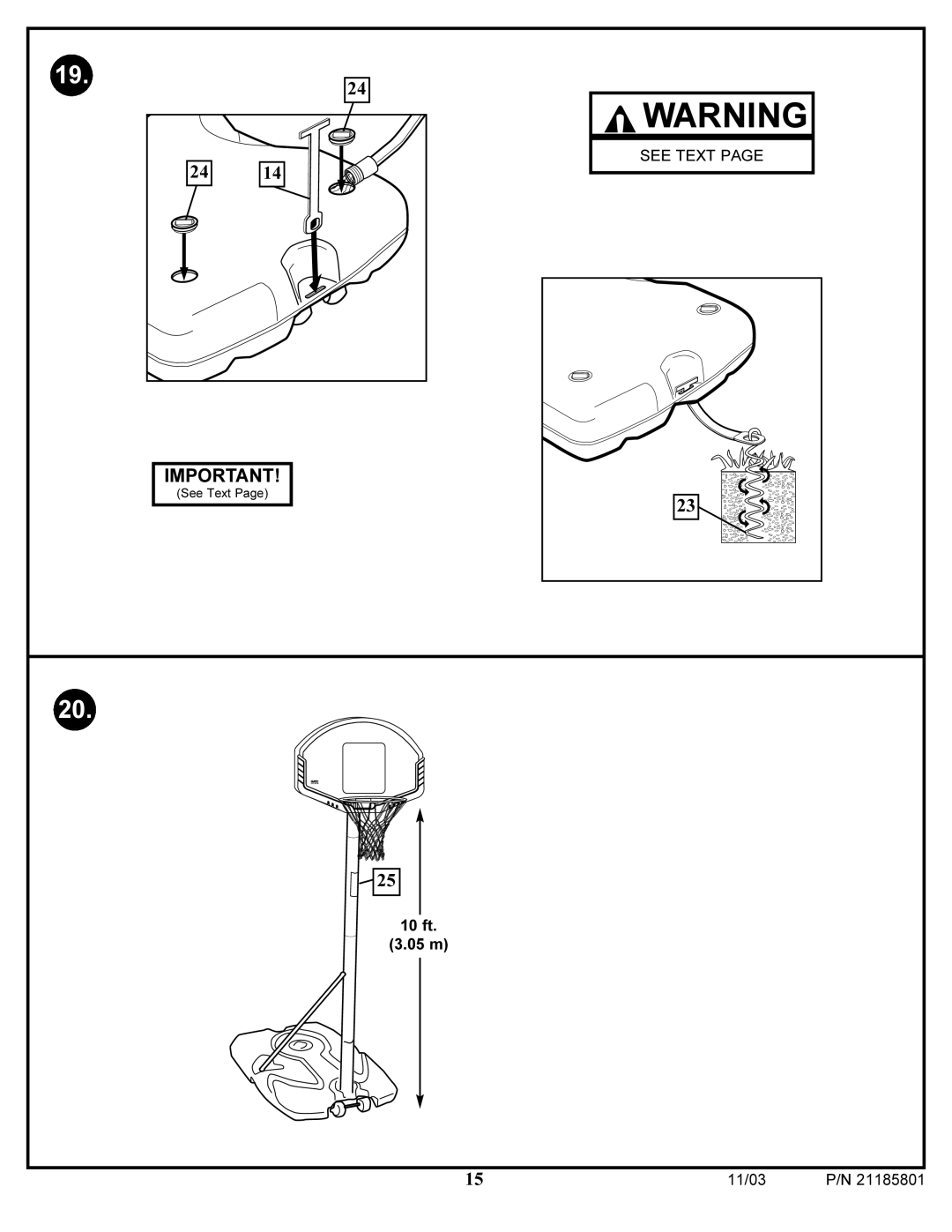 Huffy 9125 7002000 manual 10 ft 05 m 11/03 