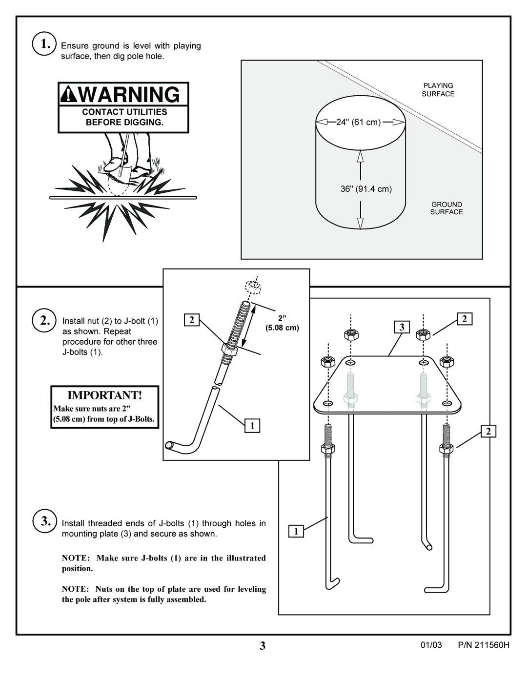 Huffy AC4062, AC4052, AC4064, AC4054 manual Contact Utilities Before Digging 