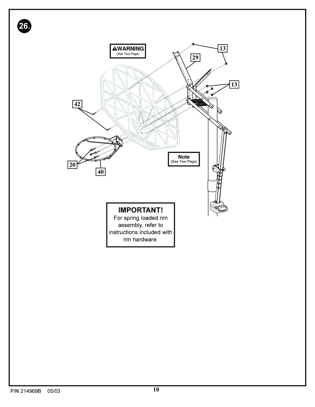 Huffy ANAS350 manual For spring loaded rim 