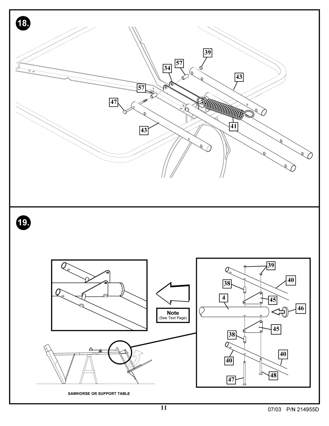 Huffy AR410W manual Sawhorse or Support Table 