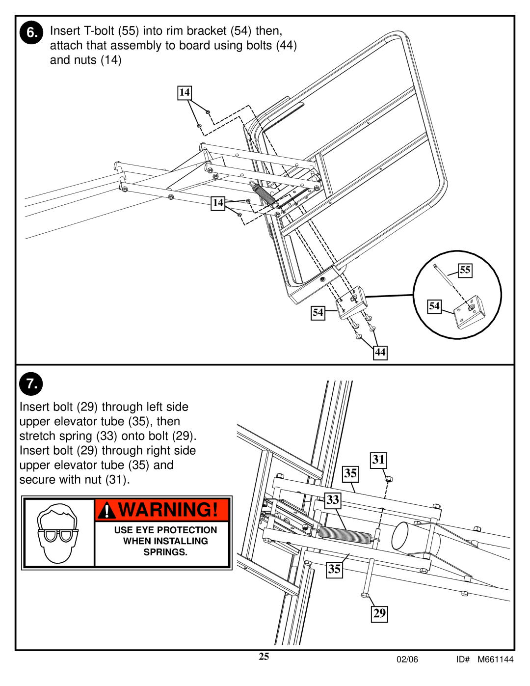 Huffy AR64S-H manual USE EYE Protection When Installing Springs 