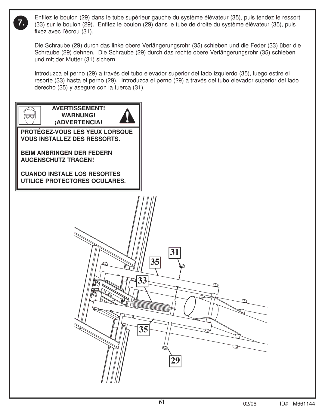 Huffy AR64S-H manual Avertissement Warnung ¡ADVERTENCIA 