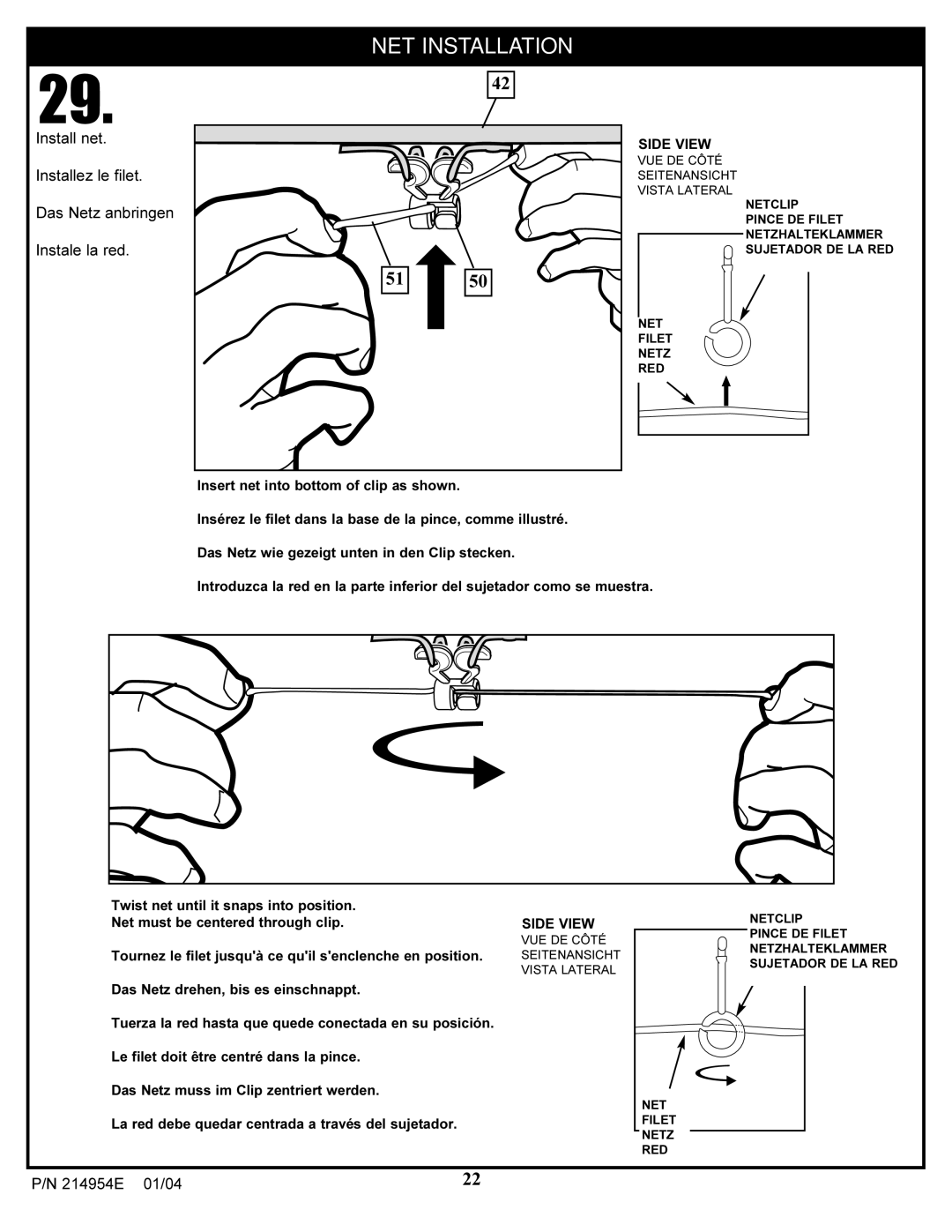 Huffy ATVUSB05 manual NET Installation 