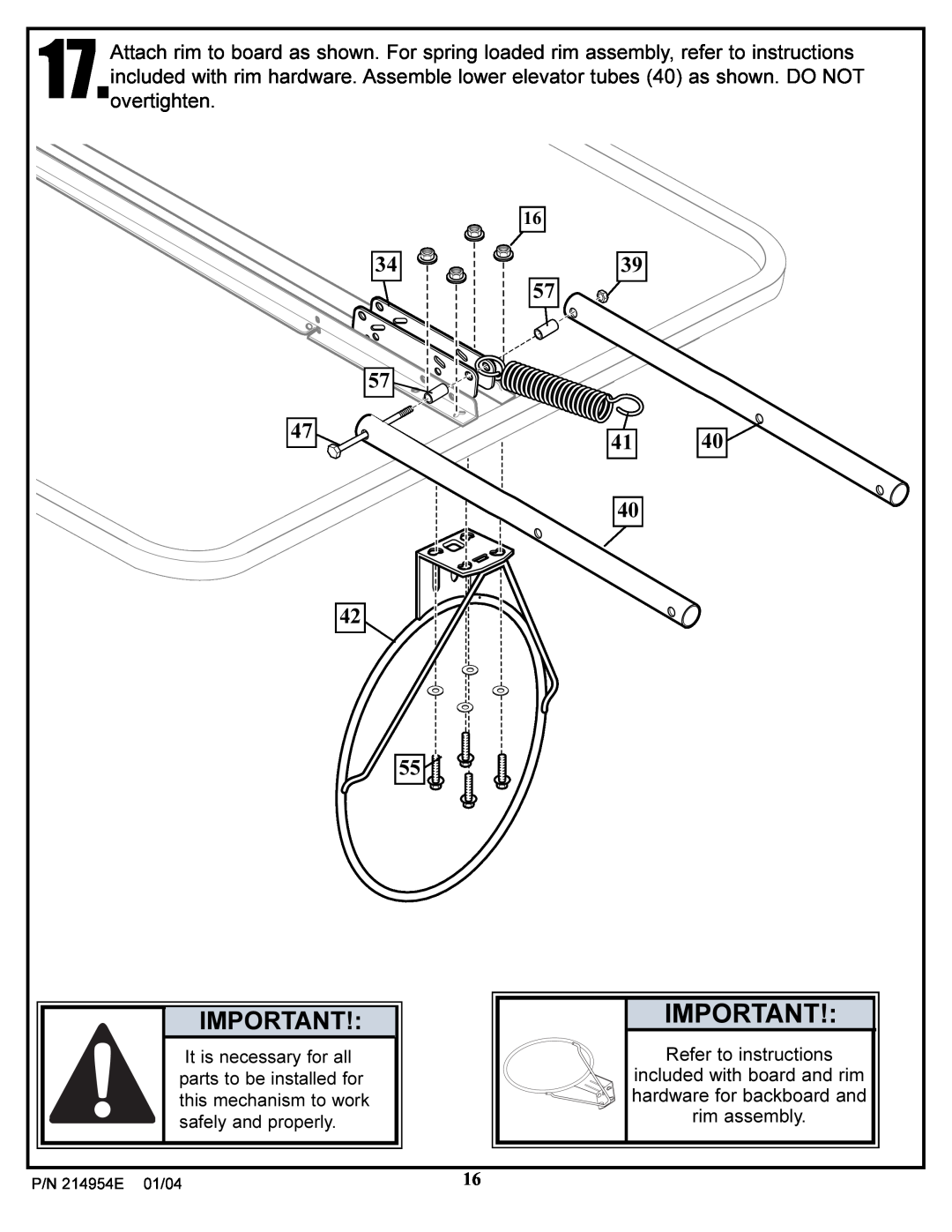 Huffy ATVUSB05 manual Refer to instructions, included with board and rim, hardware for backboard and, rim assembly 