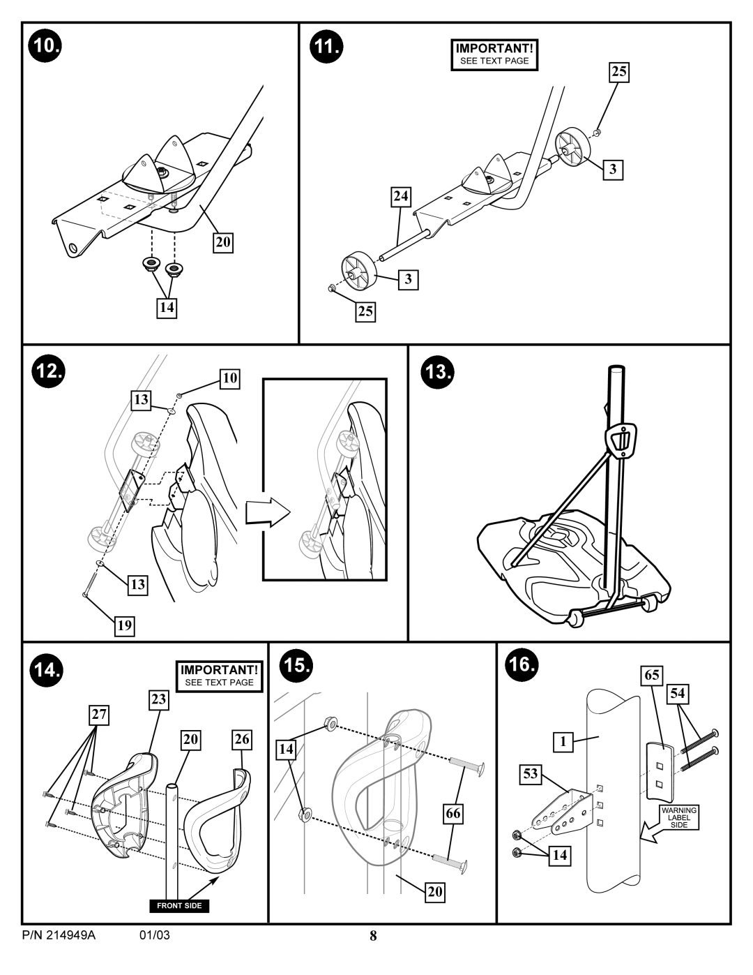 Huffy AWLC6045 manual Front Side 