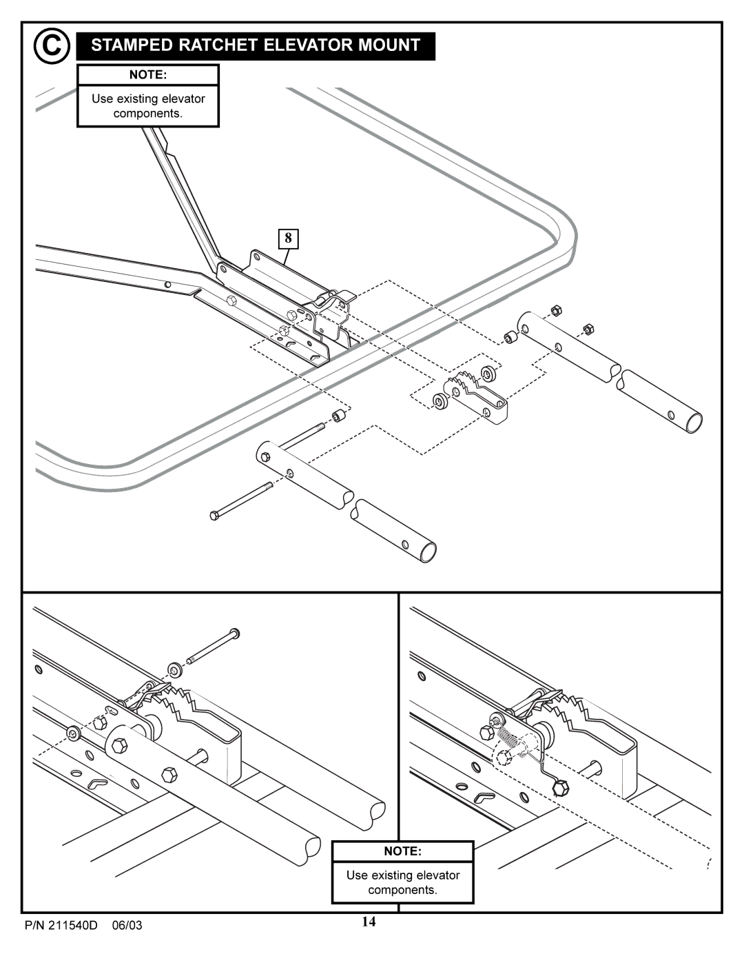 Huffy Backboard and Rim manual Stamped Ratchet Elevator Mount 