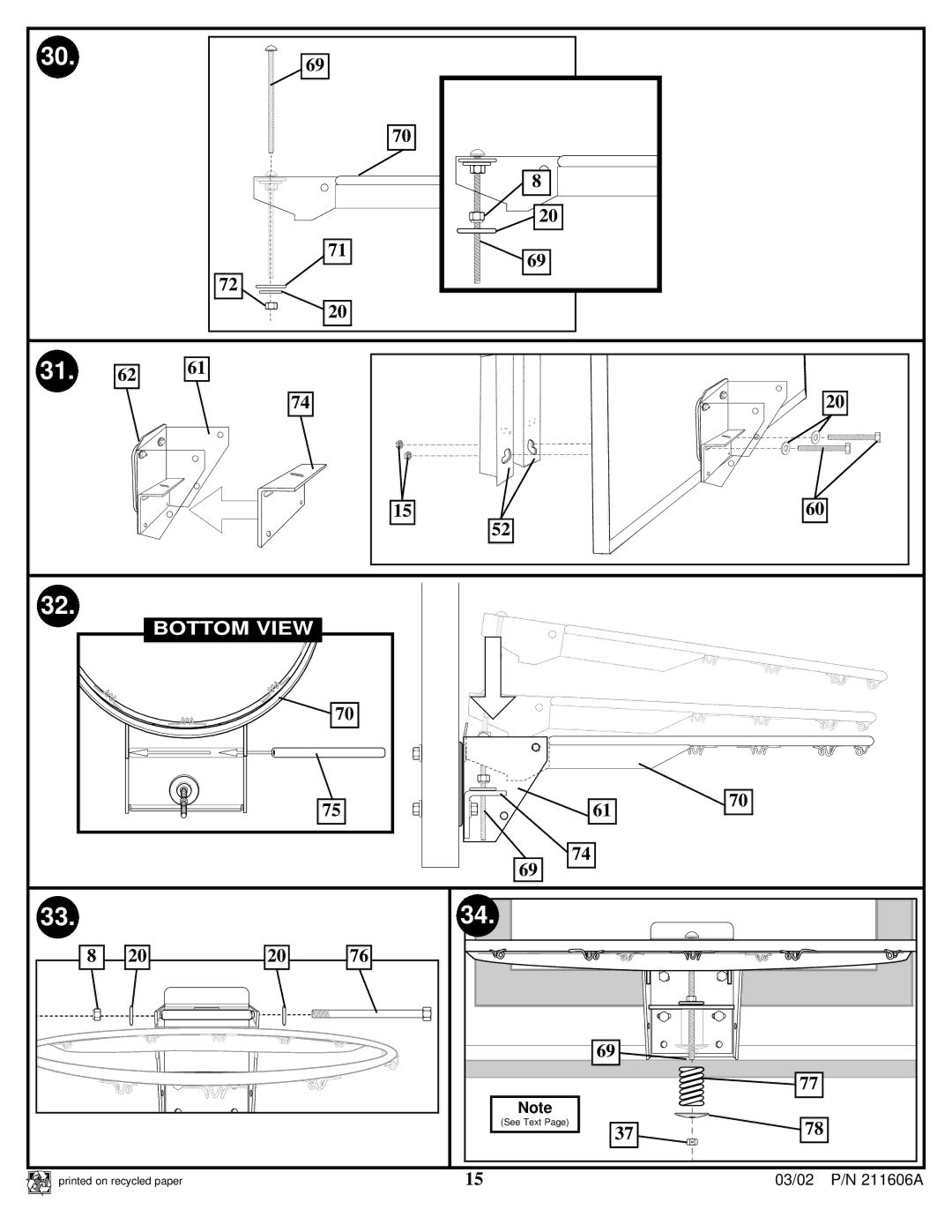 Huffy Basketball manual Bottom View 