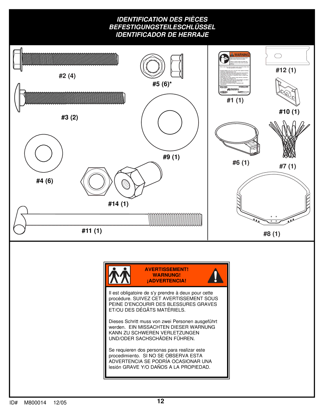 Huffy D 50053 manual #2 4 #5 #14 #11 