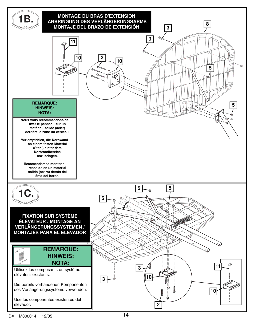 Huffy D 50053 manual Remarque Hinweis Nota 