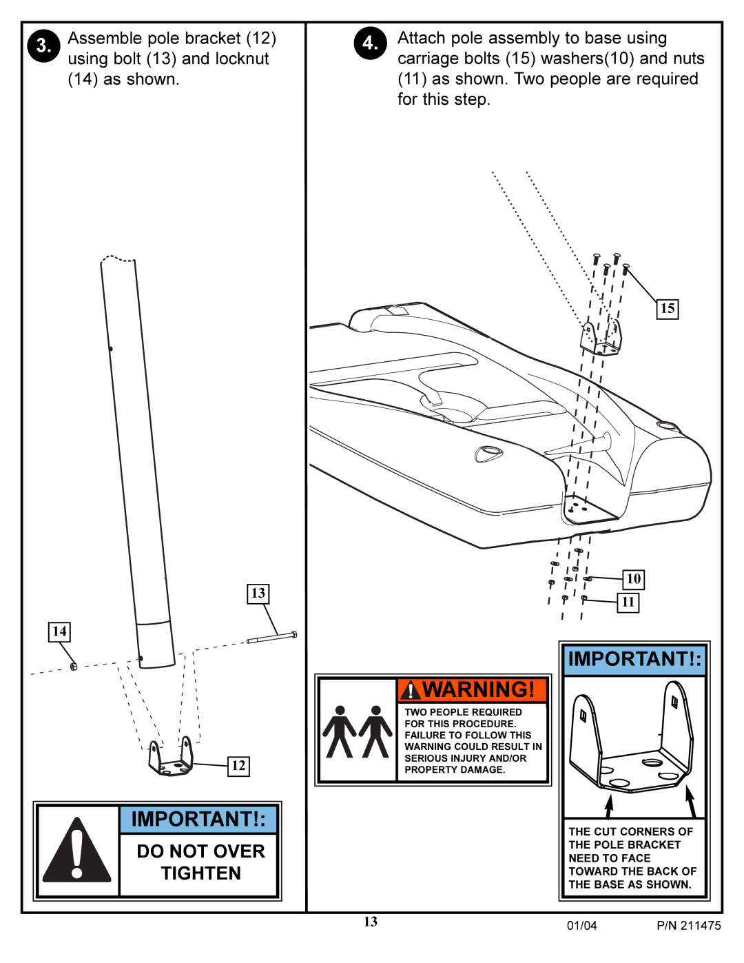 Huffy DC177 manual Do not Over Tighten 