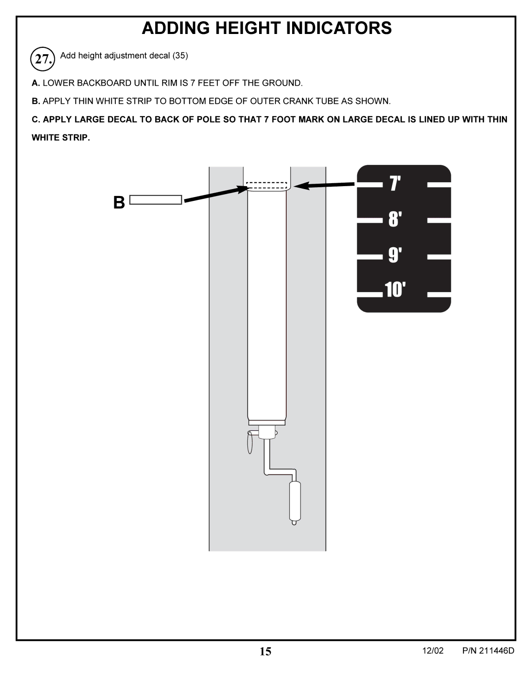 Huffy DCM230 manual Adding Height Indicators 