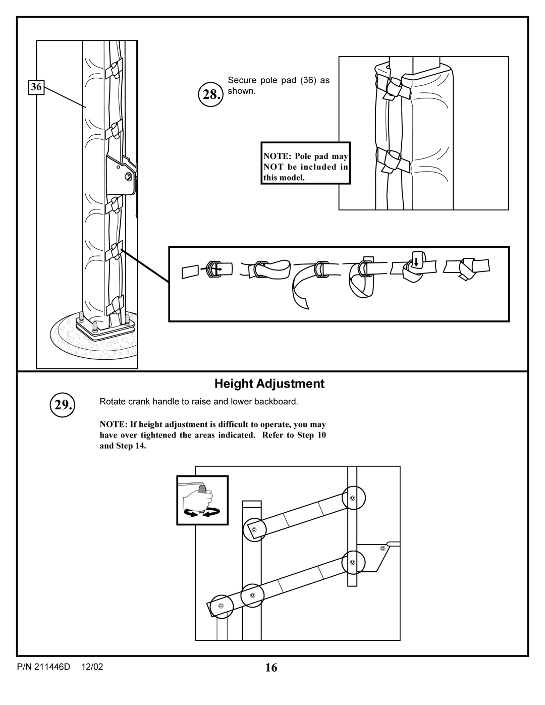 Huffy DCM230 manual Height Adjustment 