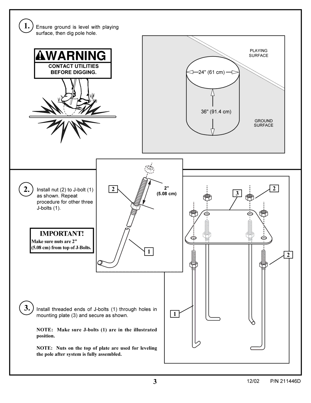 Huffy DCM230 manual Contact Utilities Before Digging 