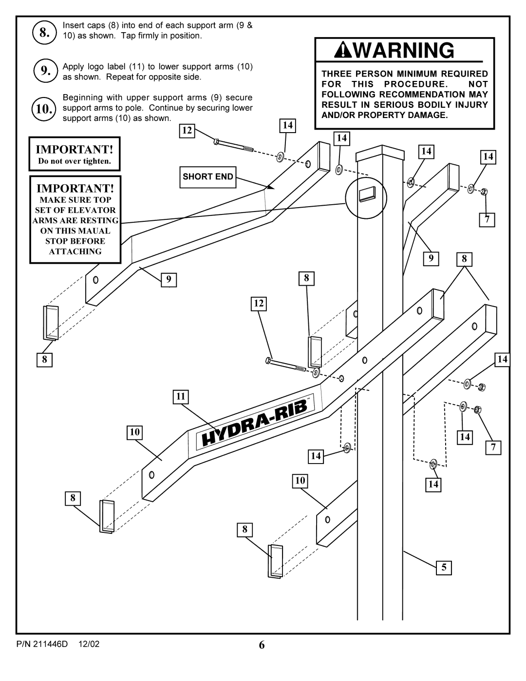 Huffy DCM230 manual Short END 