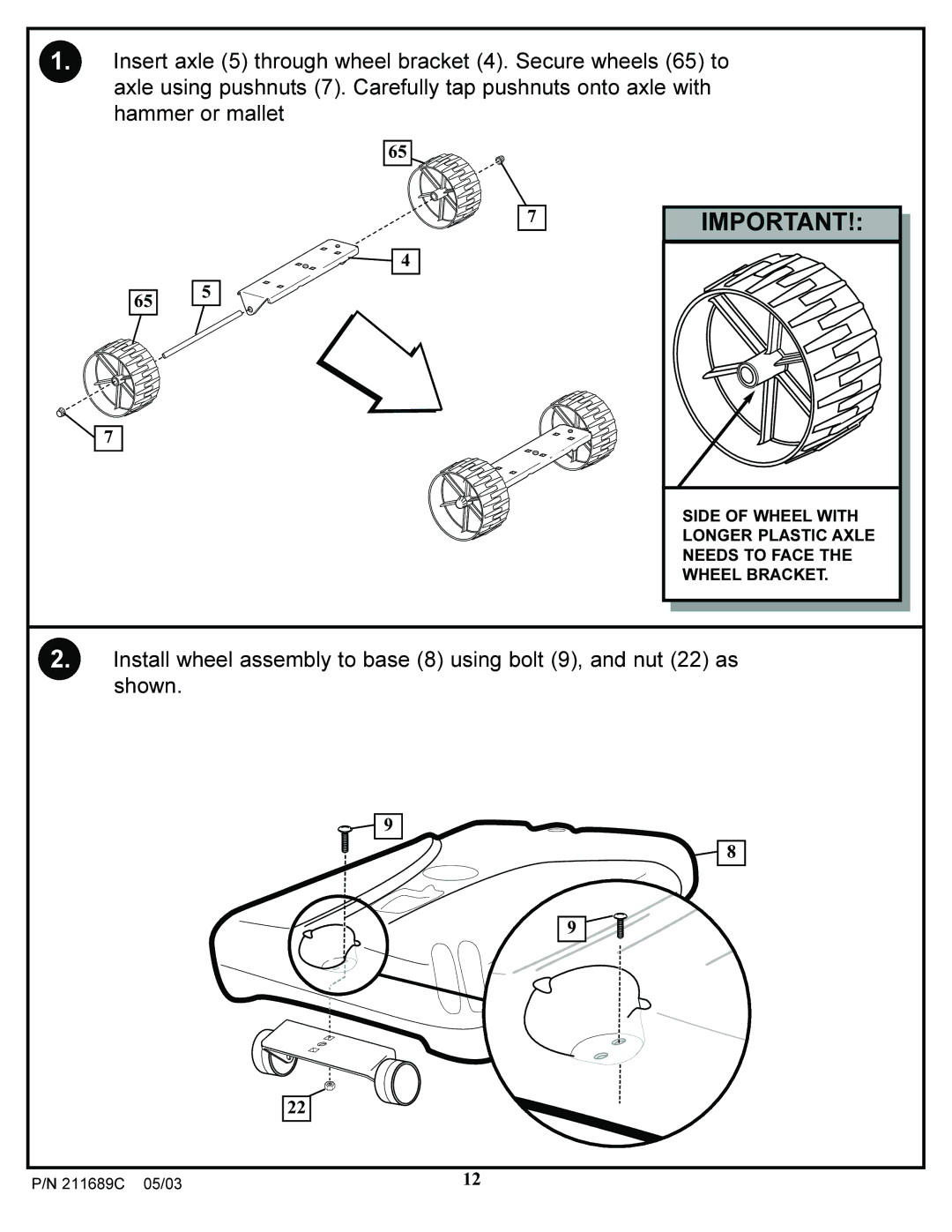 Huffy DH9300 manual 211689C 05/03 