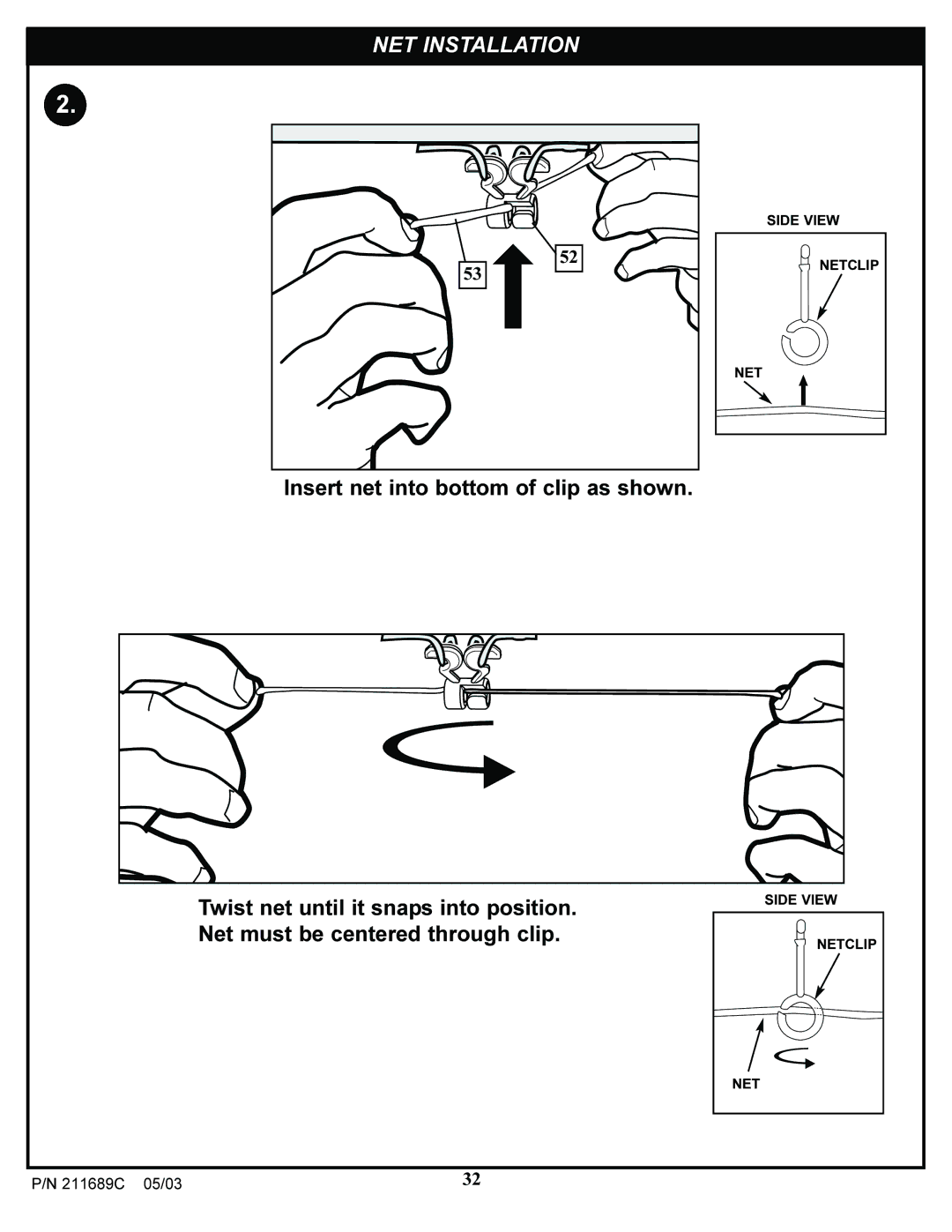 Huffy DH9300 manual NET Installation 