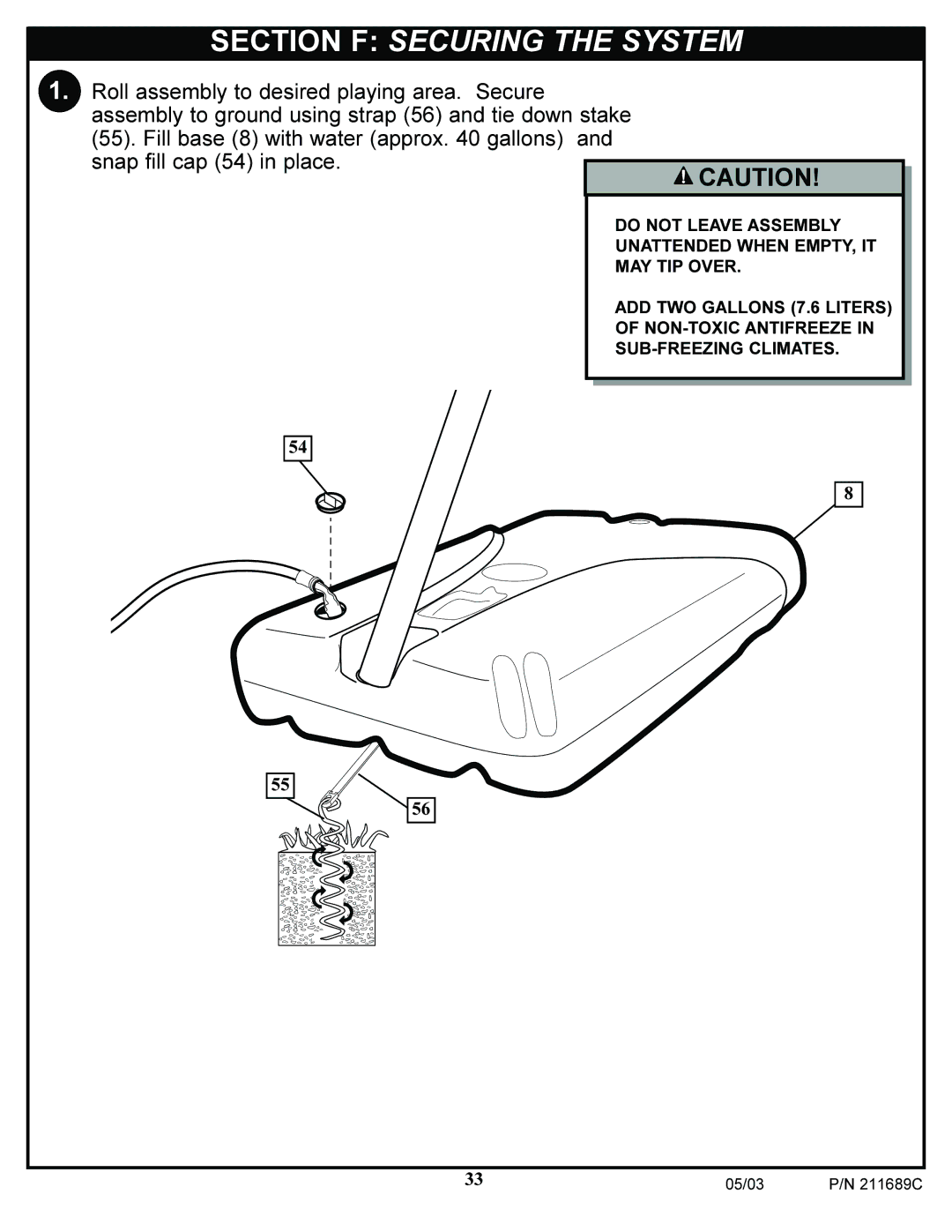 Huffy DH9300 manual Section F Securing the System 