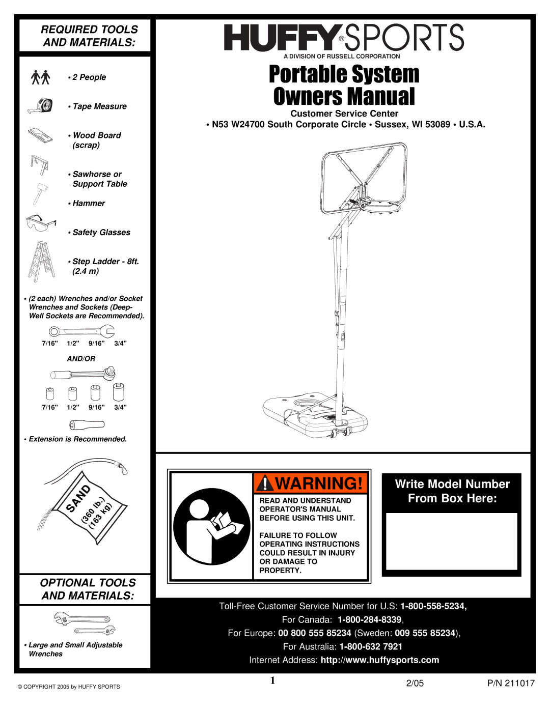 Huffy Fitness Equipment manual Portable System 