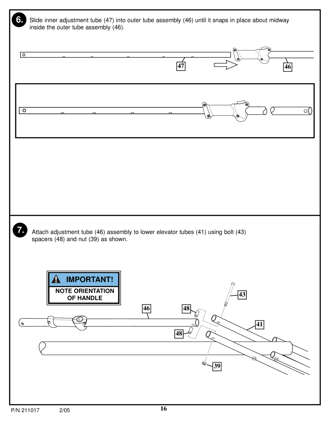 Huffy Fitness Equipment manual Handle 