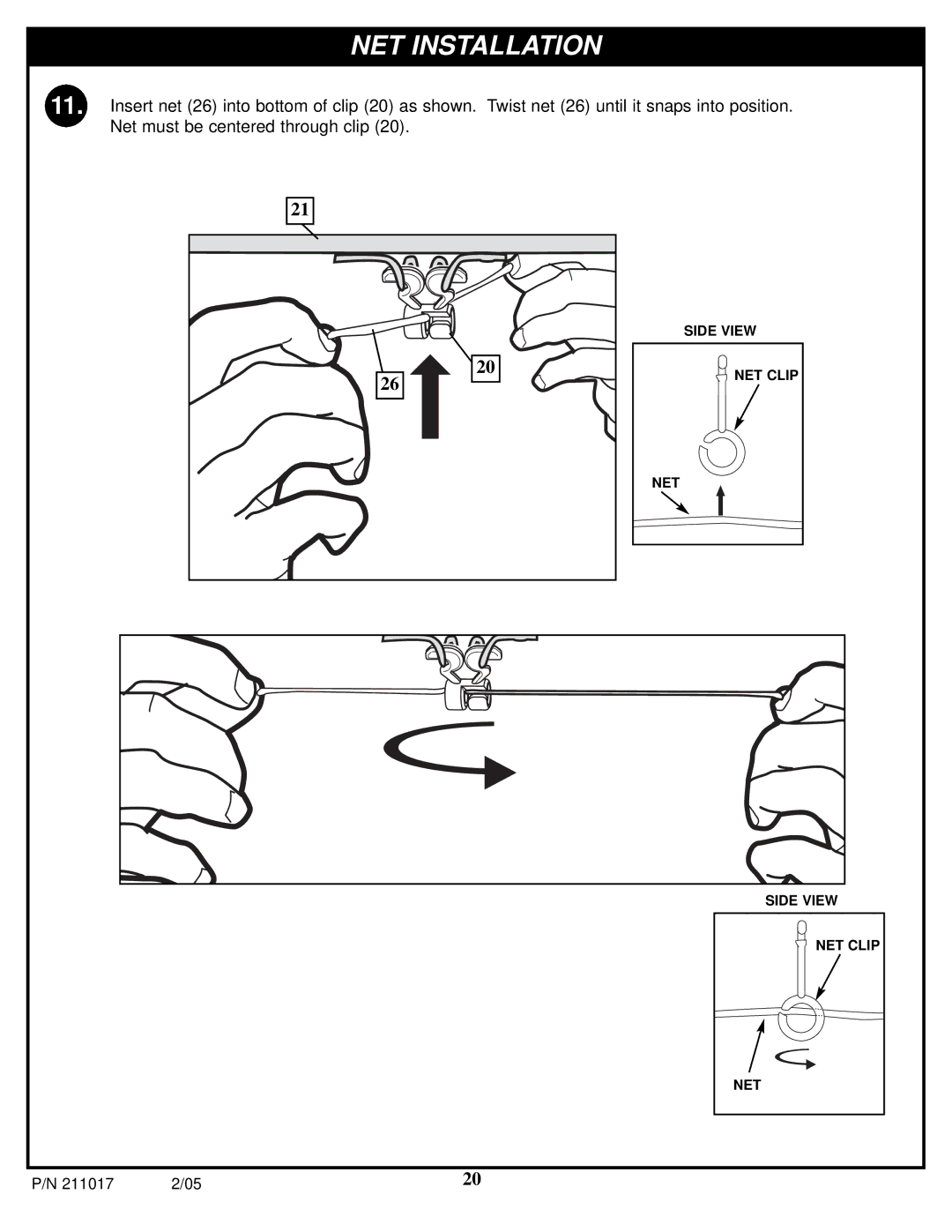 Huffy Fitness Equipment manual NET Installation 