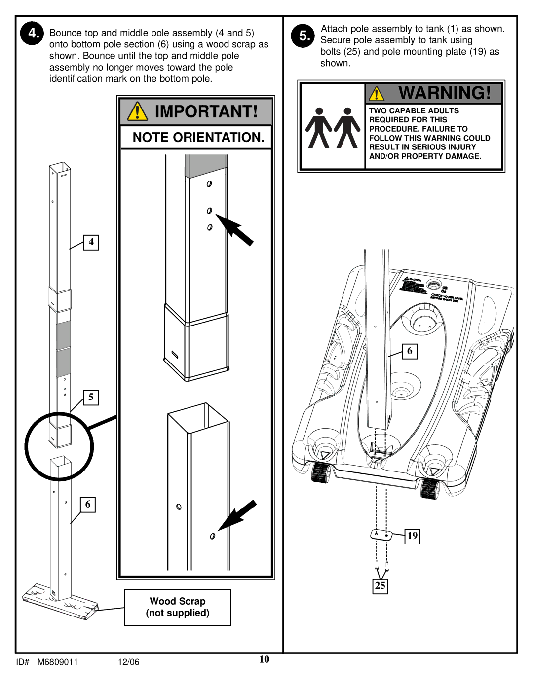 Huffy In-Ground Basketball manual Wood Scrap Not supplied 