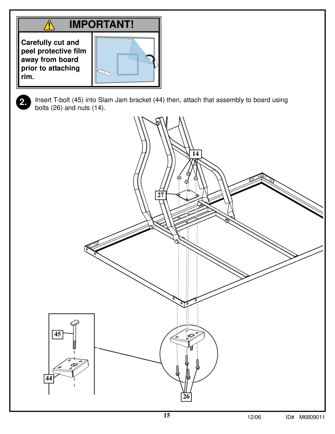 Huffy In-Ground Basketball manual Carefully cut 