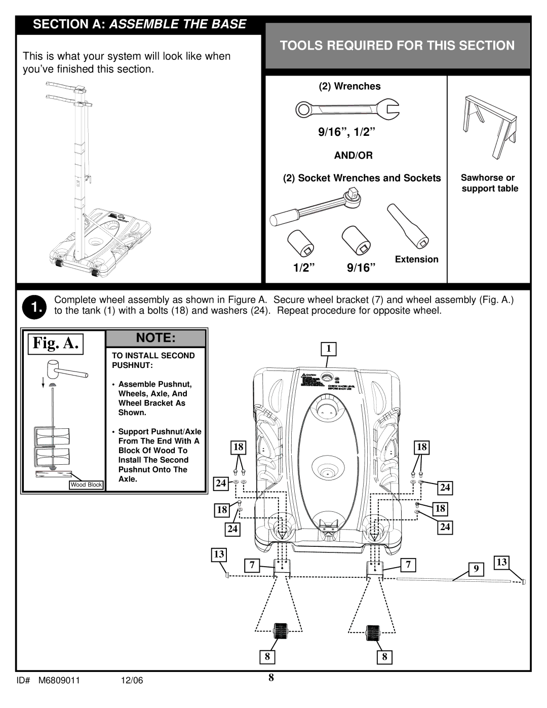 Huffy In-Ground Basketball manual Fig. a 