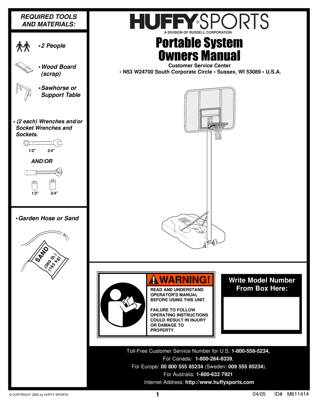 Huffy KD-S33 manual Portable System 