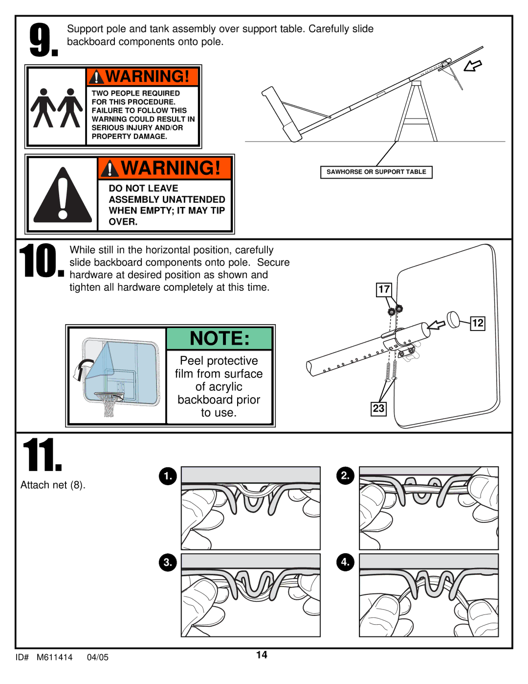 Huffy KD-S33 manual Attach net 