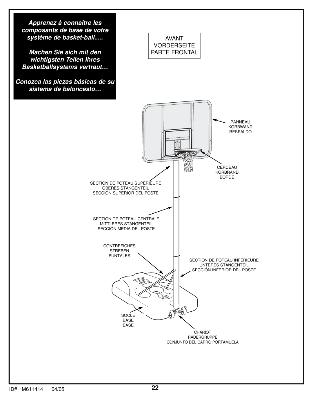 Huffy KD-S33 manual Avant Vorderseite Parte Frontal 